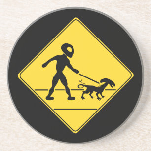 Road Sign- Alien Crossing Coaster