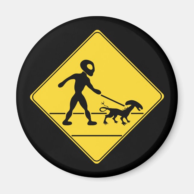 Road Sign- Alien Crossing Magnet (Front)