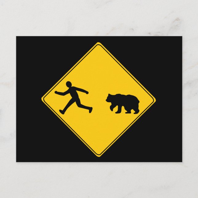 Road Sign- Bear Postcard (Front)