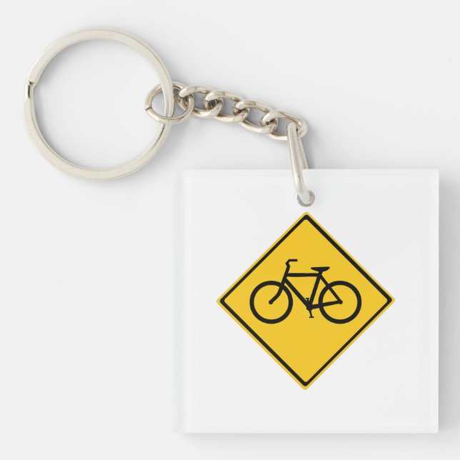 Road Sign Bicycle Key Ring (Front)