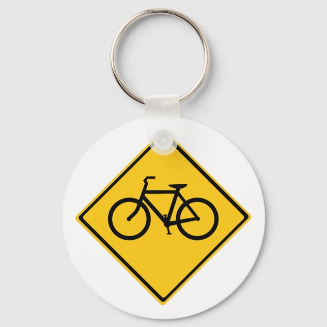 Road Sign Bicycle Key Ring (Front)
