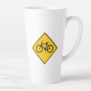 Road Sign Bicycle Latte Mug