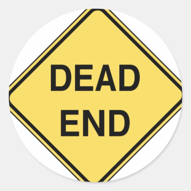 Road Sign - Dead End Classic Round Sticker (Front)