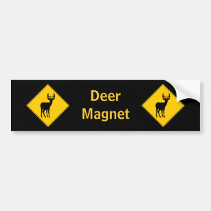 Road Sign- Deer Bumper Sticker
