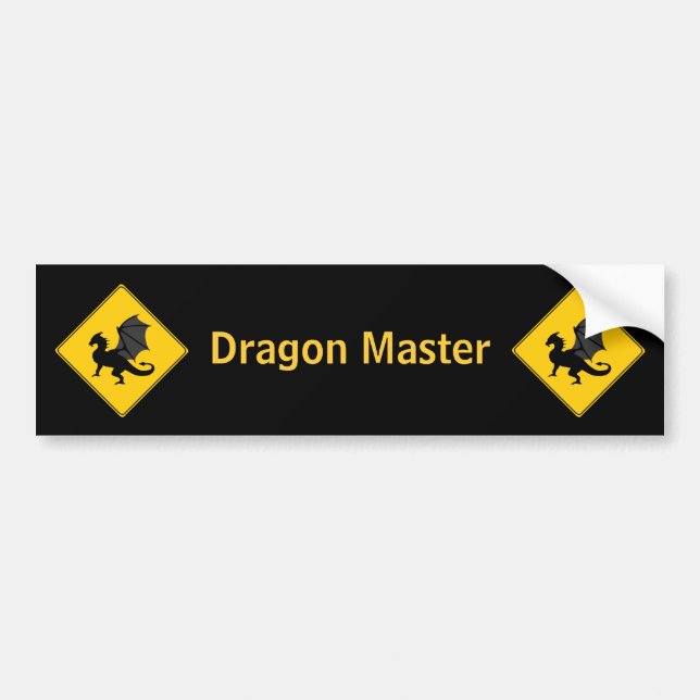 Road Sign- Dragon Bumper Sticker (Front)