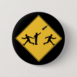 Road Sign- Meteor 6 Cm Round Badge