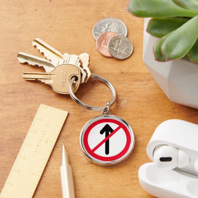 Road Sign No Entry | Premium Keychain (Desk)