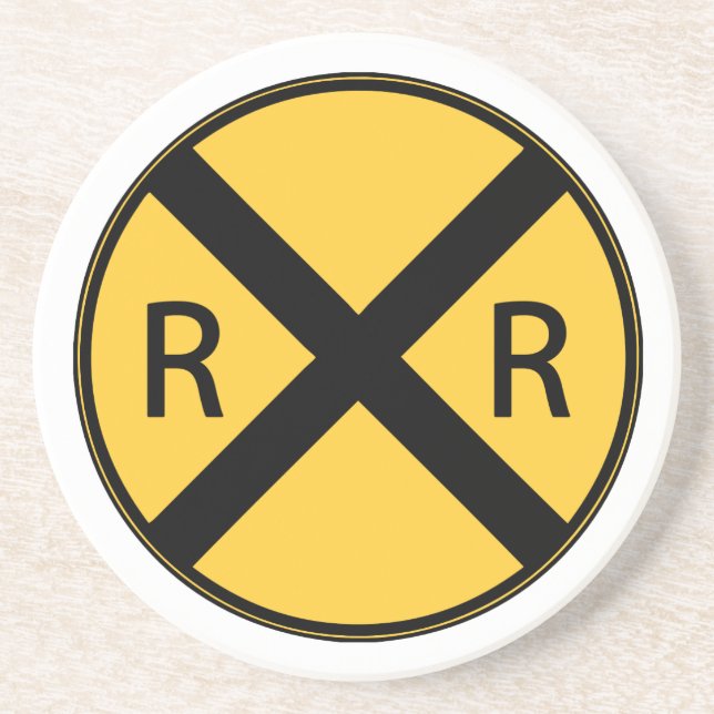 Road Sign Railroad Crossing Coaster (Front)