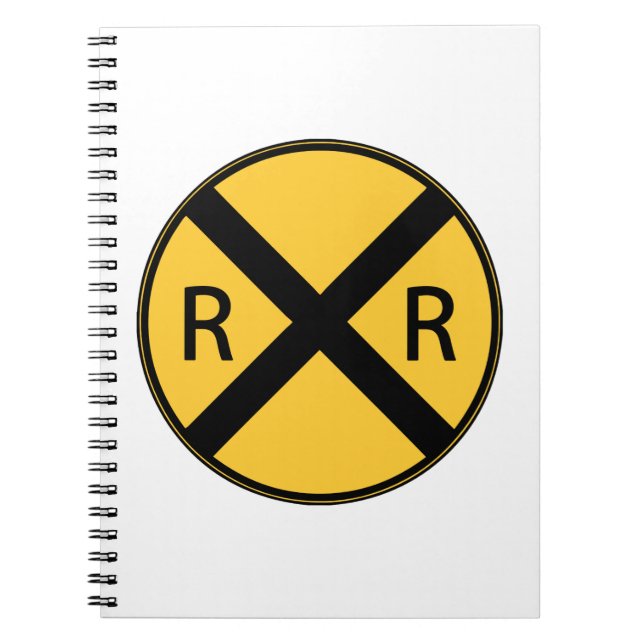 Road Sign Railroad Crossing Notebook (Front)