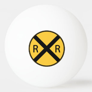 Road Sign Railroad Road Crossing Ping Pong Ball
