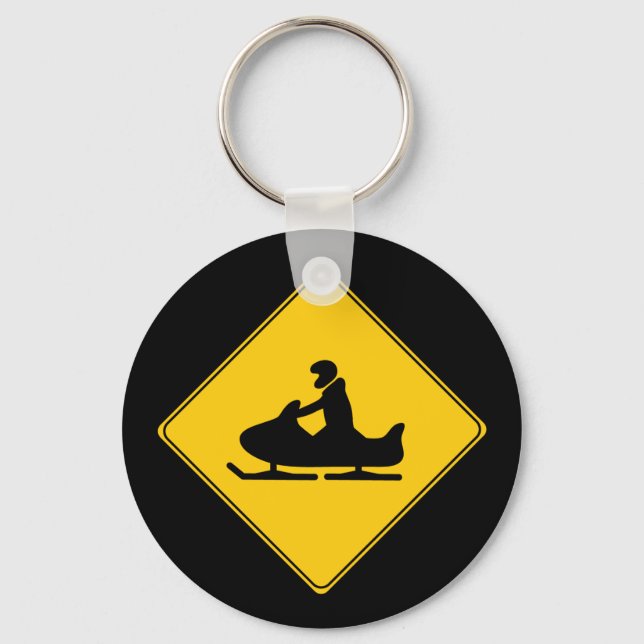 Road Sign- Snowmobile Key Ring (Front)