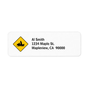 Road Sign- Snowmobile Return Address Label