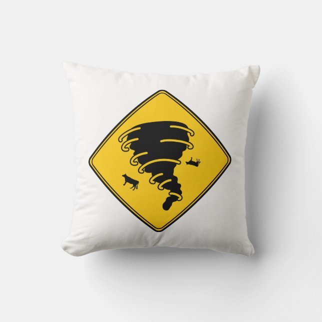 Road Sign- Tornado Cushion (Front)