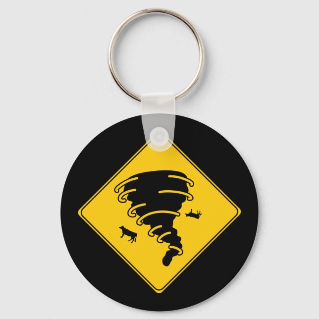 Road Sign- Tornado Key Ring (Front)