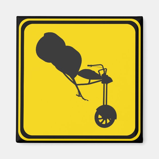 Road Sign Trikes Crossing Magnet (Front)