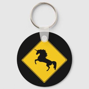 Road Sign Unicorn Key Ring
