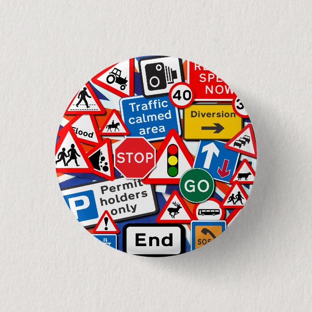 Road Signs 3 Cm Round Badge (Front)