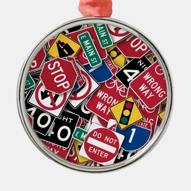 Road signs design metal tree decoration (Front)