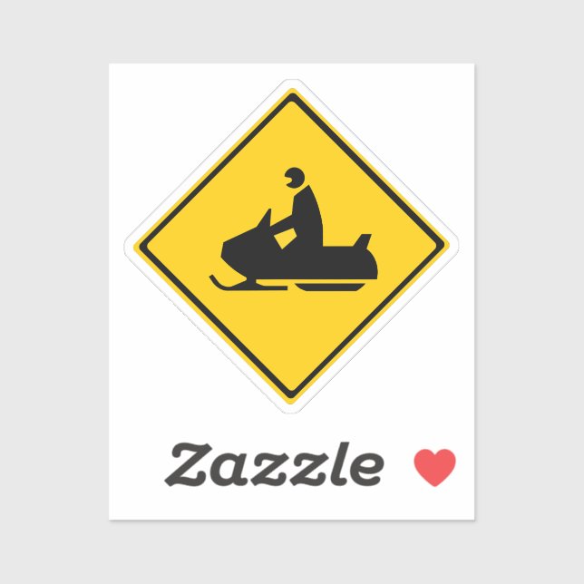 Road Snowmobile Warning Sign Snow Winter (Sheet)