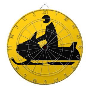 Road Snowmobile Warning Sign Snow Winter Dartboard