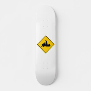 Road Snowmobile Warning Sign Snow Winter Skateboard