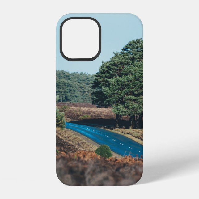 ROAD SURROUNDED WITH TREE DURING DAYTIME iPhone CASE (Back)