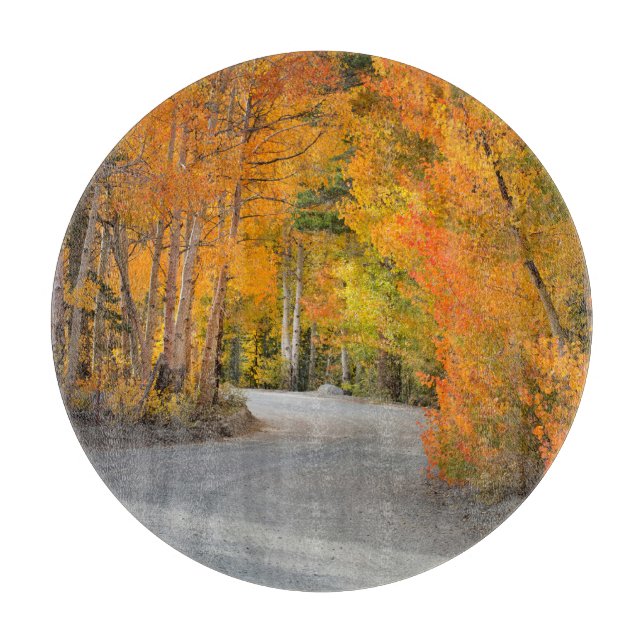 Road Through Autumn Aspens Cutting Board (Front)