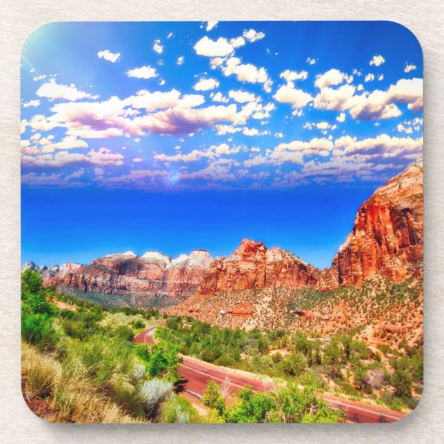 Road Through Zion National Park Coaster (Front)