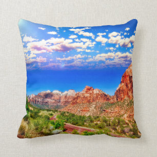 Road Through Zion National Park Cushion
