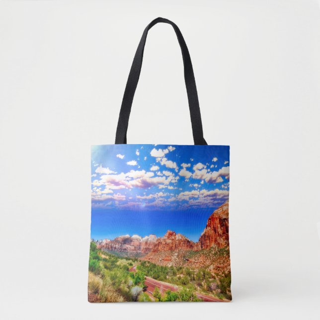 Road Through Zion National Park Tote Bag (Front)