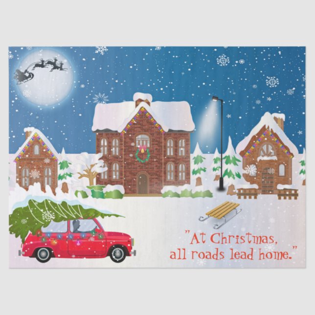 Road To Christmas Home Tissue Paper (Front)