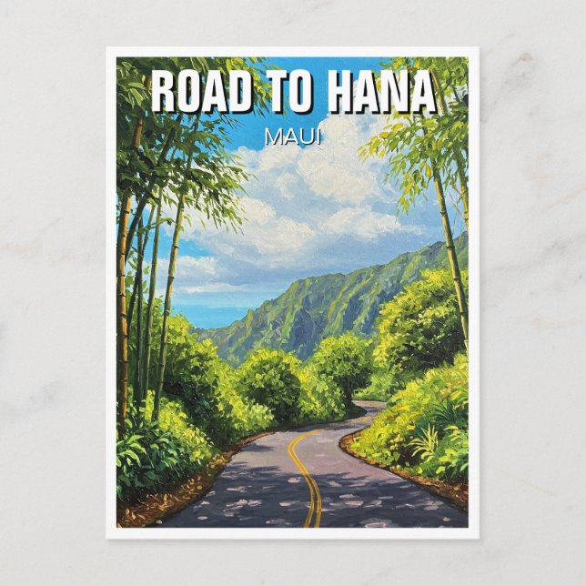 Road to hana Maui Hawaii Travel Postcard (Front)