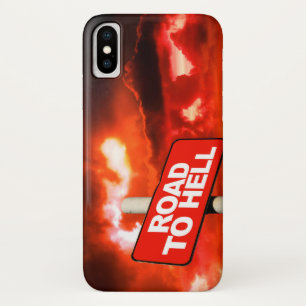 Road to hell sign iPhone x case