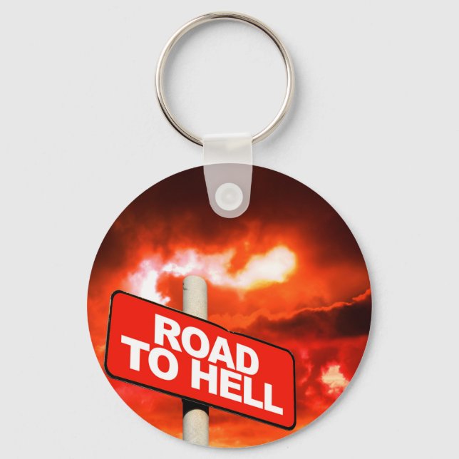 Road to hell sign key ring (Front)