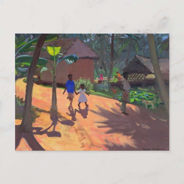 Road to Kovalum Beach Kerala 1996 Postcard (Front)