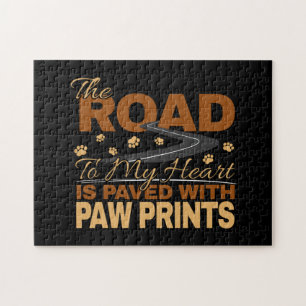 Road to My Heart Paved in Paw Prints Dog Lover Jigsaw Puzzle