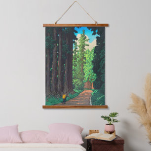 Road to Nikko by Kawase Hasui Japanese Art Hanging Tapestry