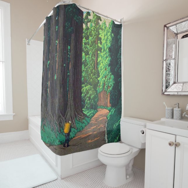 Road to Nikko by Kawase Hasui Japanese Art   Shower Curtain (In Situ)