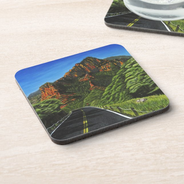 Road to Slide Rock Plastic Coasters (Left Side)