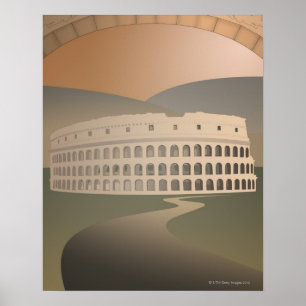Road to the Colosseum, Rome, Italy Poster