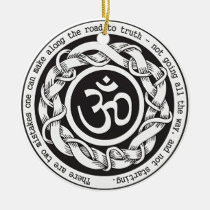 Road to Truth Devanagari Om Symbol Ceramic Tree Decoration