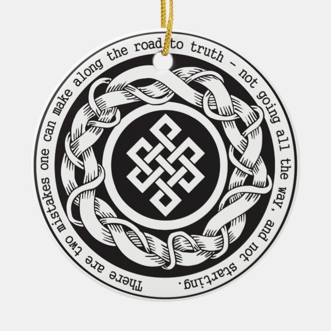 Road to Truth Endless Knot Ceramic Ornament (Front)