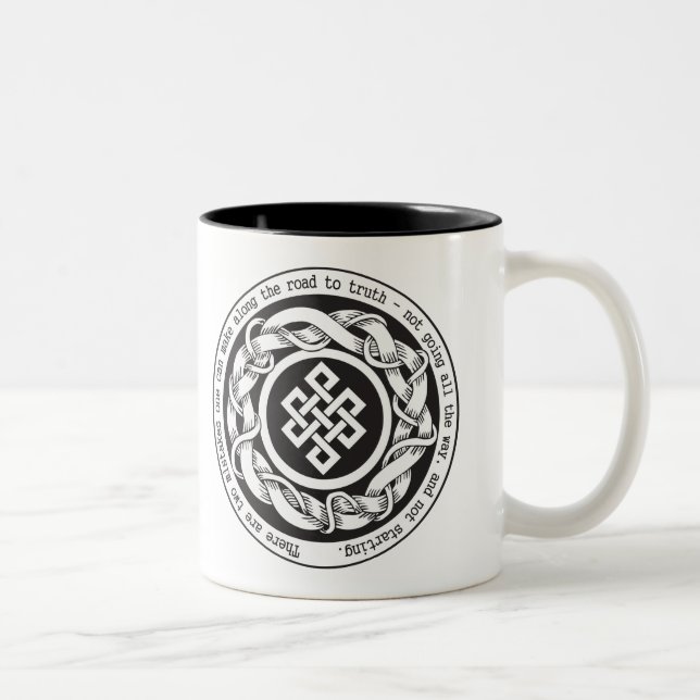 Road to Truth Endless Knot Two-Tone Coffee Mug (Right)