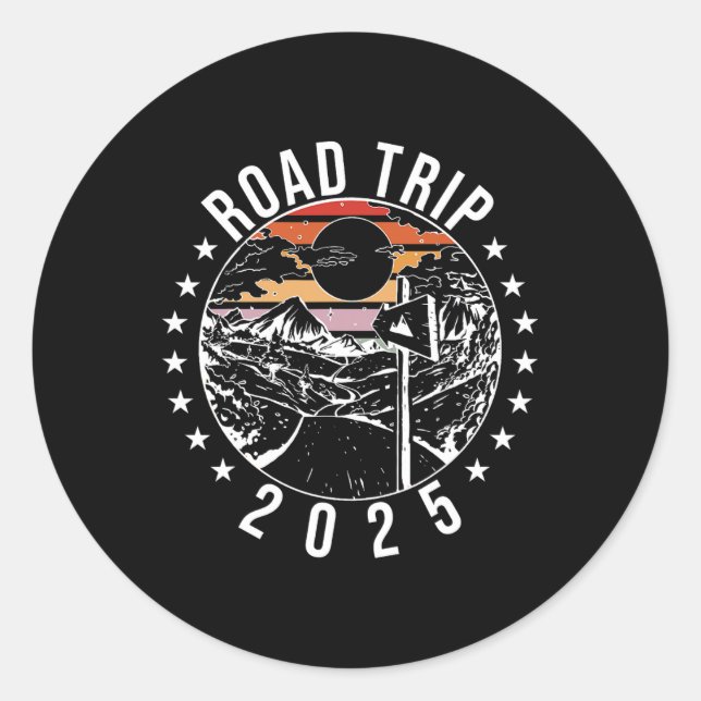 Road Trip 2025 1  Classic Round Sticker (Front)