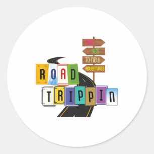 Road Trip 2025 Vacation Girls Trip Adventure Gift Classic Round Sticker