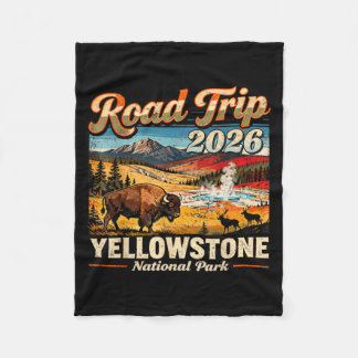 Road Trip 2026 Wyoming Mountains National Park Fleece Blanket