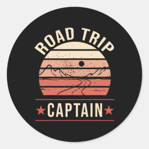 Road Trip Captain Classic Round Sticker