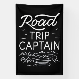 Road Trip Captain I - RV Pilot Camping Vacation Banner
