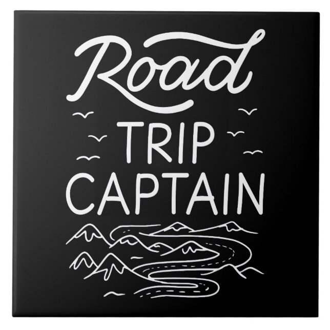 Road Trip Captain I - RV Pilot Camping Vacation Ceramic Tile (Front)