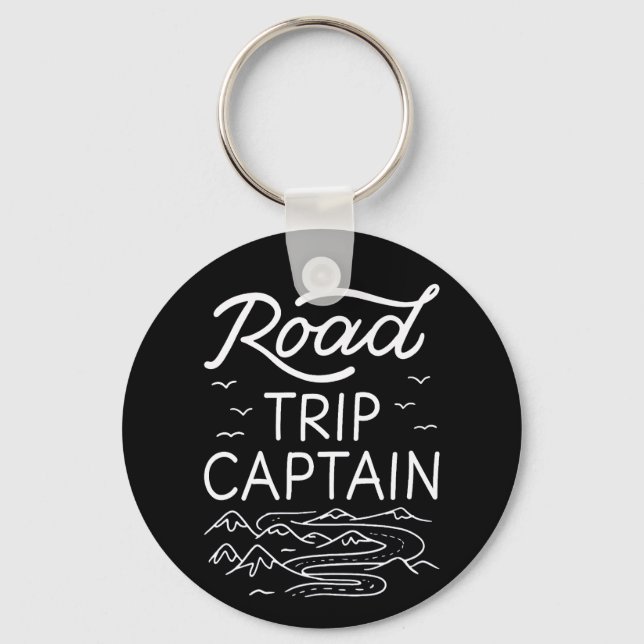 Road Trip Captain I - RV Pilot Camping Vacation Key Ring (Front)